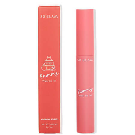 So Glam Plummy Water Lip Tint #06 Orange Bourbon 3 g  ลิปทินต์ อิ่มน้ำ เนื้อเบา อัลตร้า ซอฟท์ เนื้อเนียน